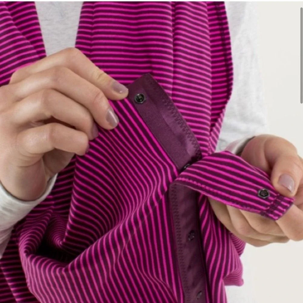 Lululemon Vinyasa Scarf Luon Light Hyper Stripe Raspberry Glo Pink Purple 466